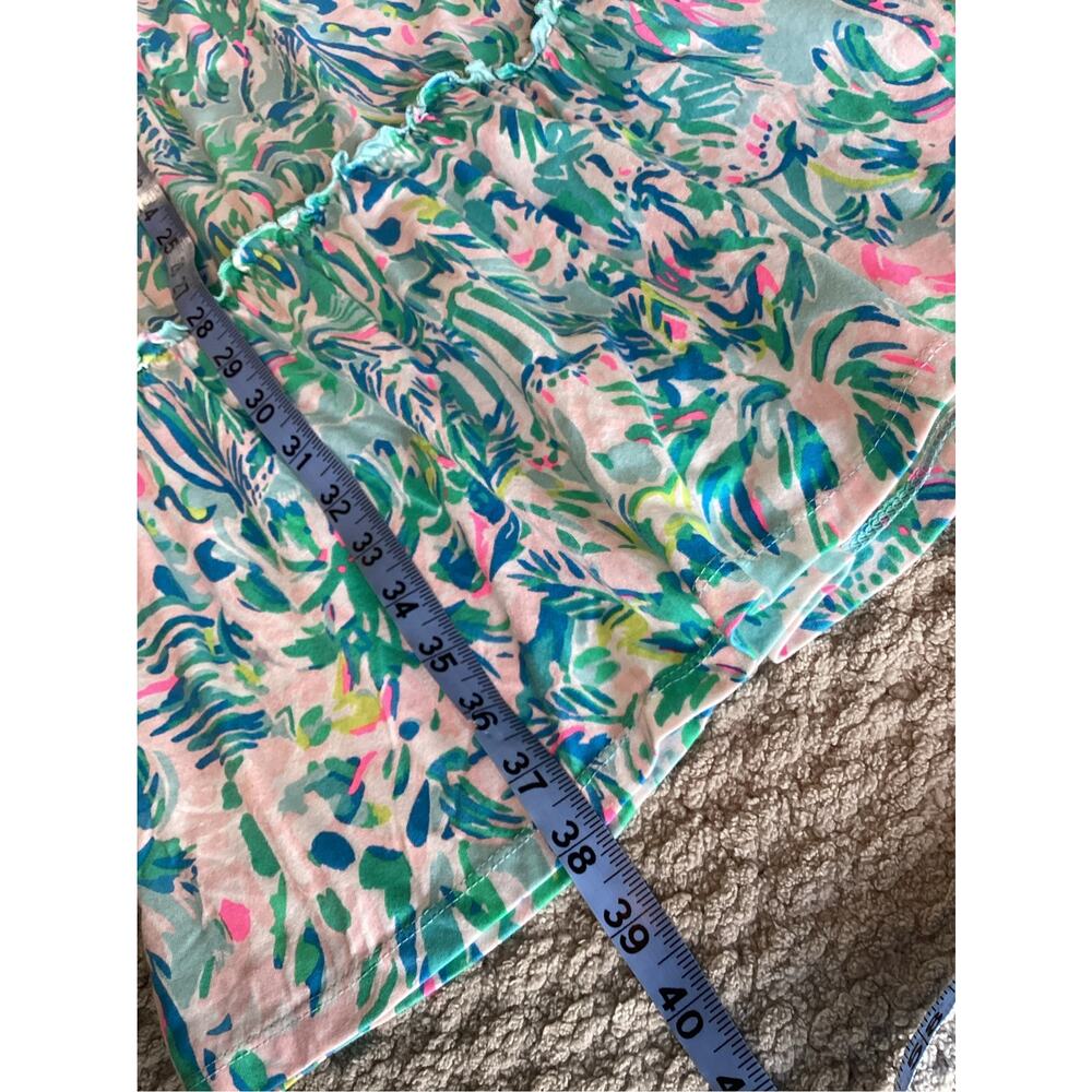Lilly Pulitzer Blue green Large Lorian Sleeveless Ruffle Dress vacation resort - Picture 10 of 10